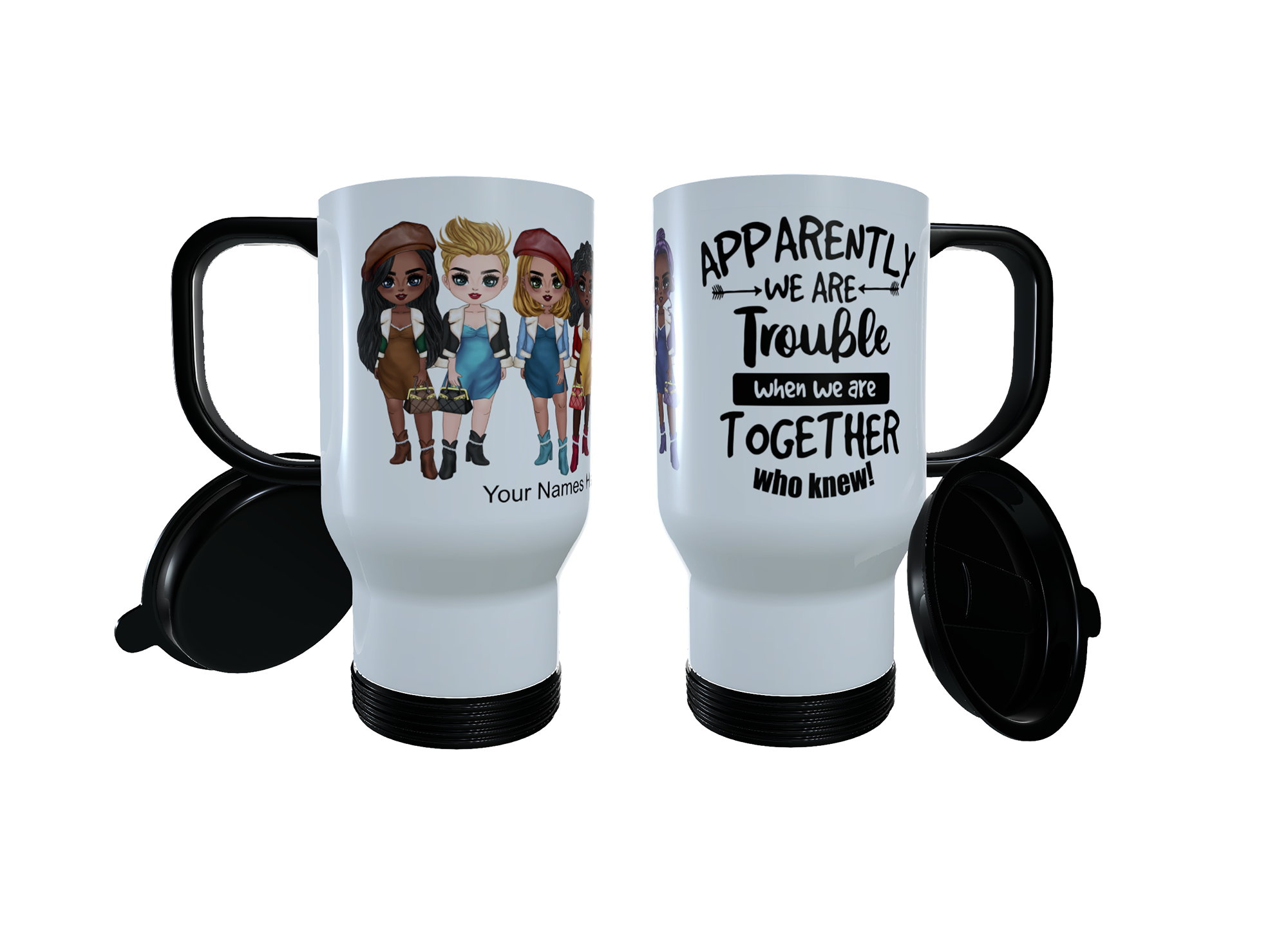 6 Best Friends - Sister Forever Travel Mug, Gift for Best Friend